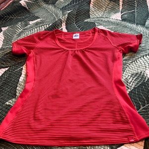 Red north face shirt